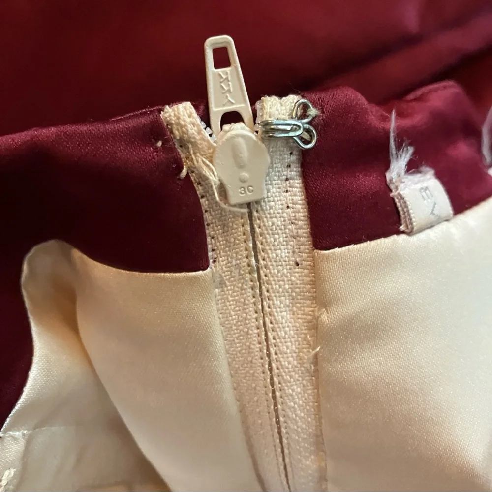 Bill Levkoff Burgundy and Cream 3-piece Dress - Picture 4 of 6